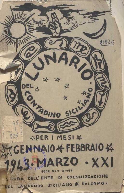 SEZ. SAV.35.1.325 - IL LUNARIO DEL CONTADINO SICILIANO. ANNO 1. NINO SAVARESE. 1943
