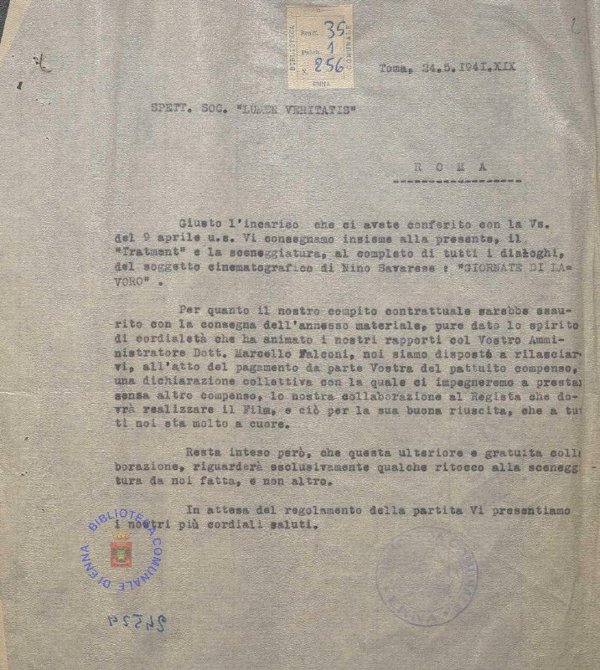 SEZ.SAV. 35.1.256 - LETTEREDOCUMENTI DI NINO SAVARESE