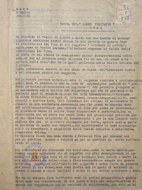 SEZ.SAV. 35.1.258 - LETTEREDOCUMENTI DI NINO SAVARESE