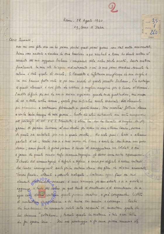 SEZ.SAV. 35.1.260 - LETTEREDOCUMENTI DI NINO SAVARESE