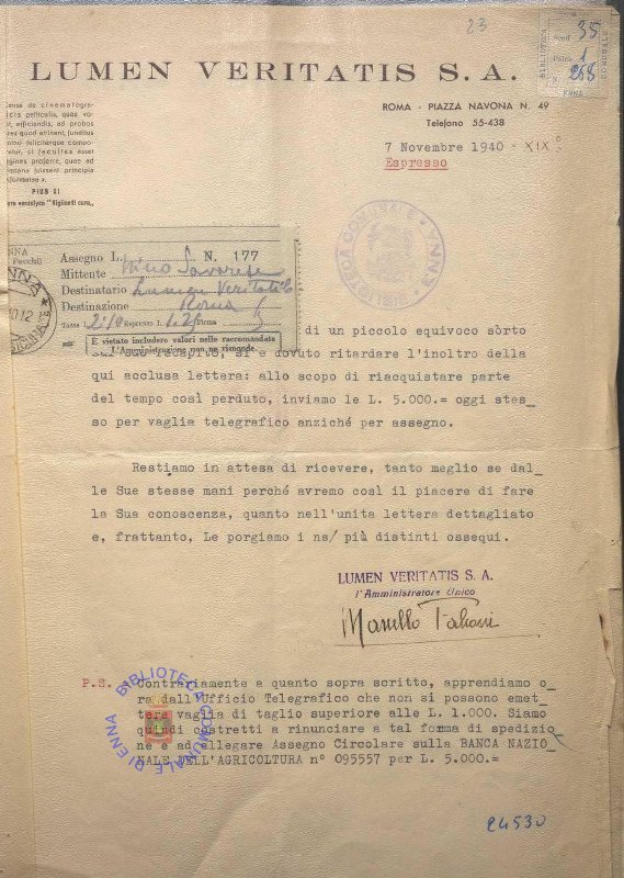SEZ.SAV. 35.1.268 - LETTEREDOCUMENTI DI NINO SAVARESE