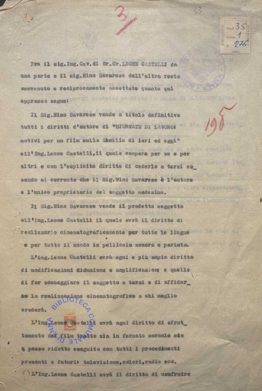 SEZ.SAV. 35.1.276 - LETTEREDOCUMENTI DI NINO SAVARESE