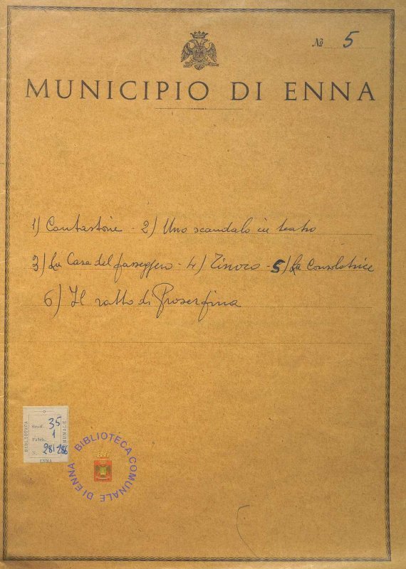 SEZ.SAV. 35.1.282 - UNO SCANDALO A TEATRO. FARSA IN TRE QUADRI. NINO SAVARESE