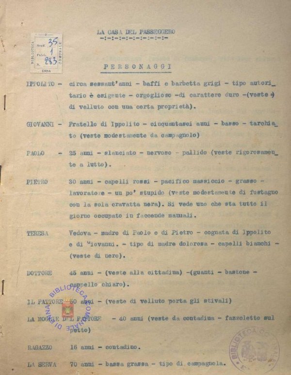 SEZ.SAV. 35.1.283 - LA CASA DEL PASSEGGIO. NINO SAVARESE
