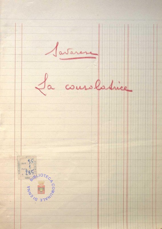 SEZ.SAV. 35.1.285 - LA CONSOLATRICE. NINO SAVARESE