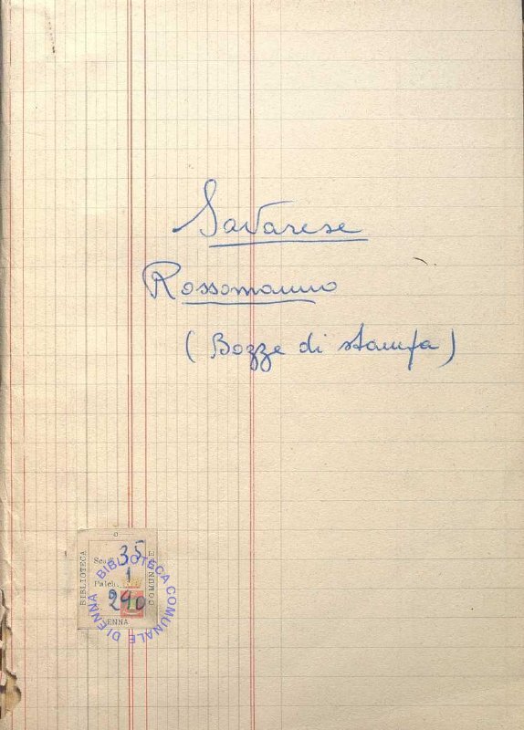 SEZ.SAV. 35.1.290 - ROSSOMANNO, BOZZE DI STAMPA. NINOSAVARESE