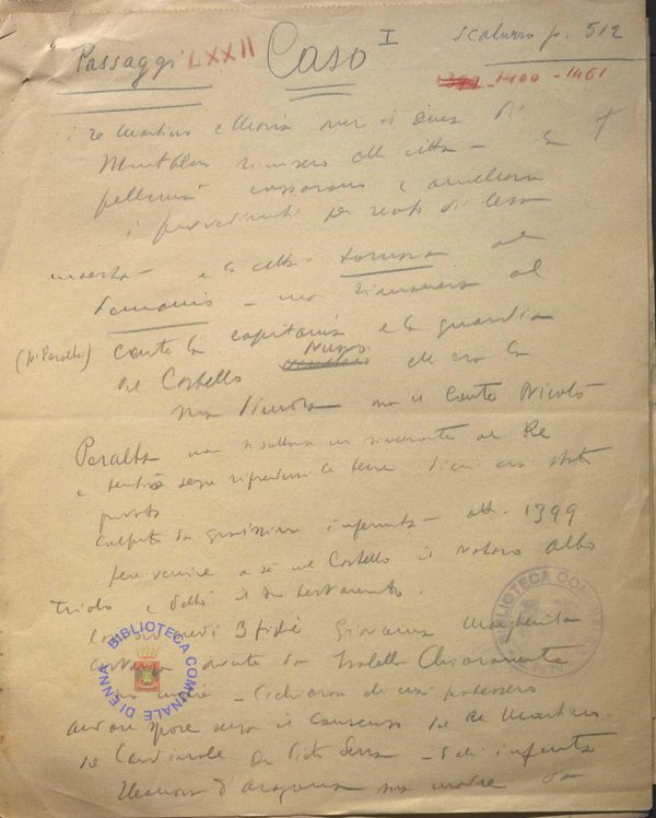 SEZ.SAV. M. 35.1.227 - APPUNTI STORICI DELL’AUTORE NINO SAVARESE