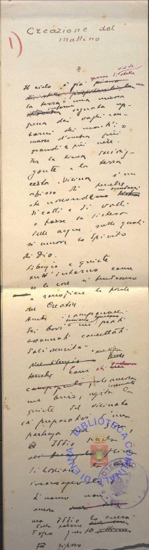 SEZ.SAV. 35.1.229 - CREAZIONE DEL MATTINO. NINO SAVARESE