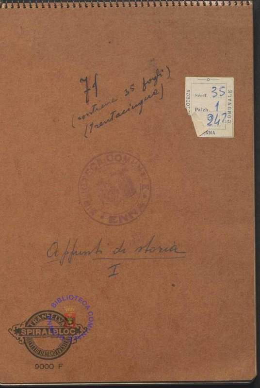 SEZ.SAV. 35.1.247 - APPUNTI DI STORIA. NINO SAVARESE