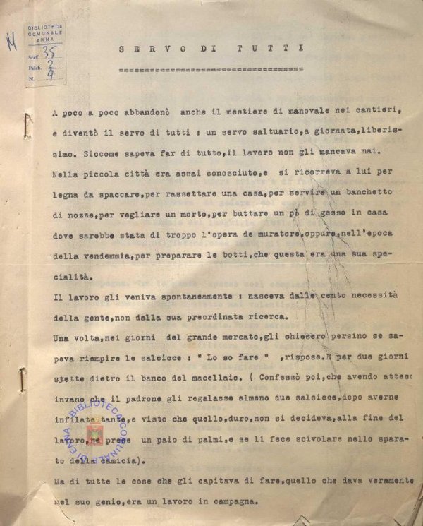 SEZ.SAV. M.35.2.9 - SERVO DI TUTTI.NINO SAVARESE