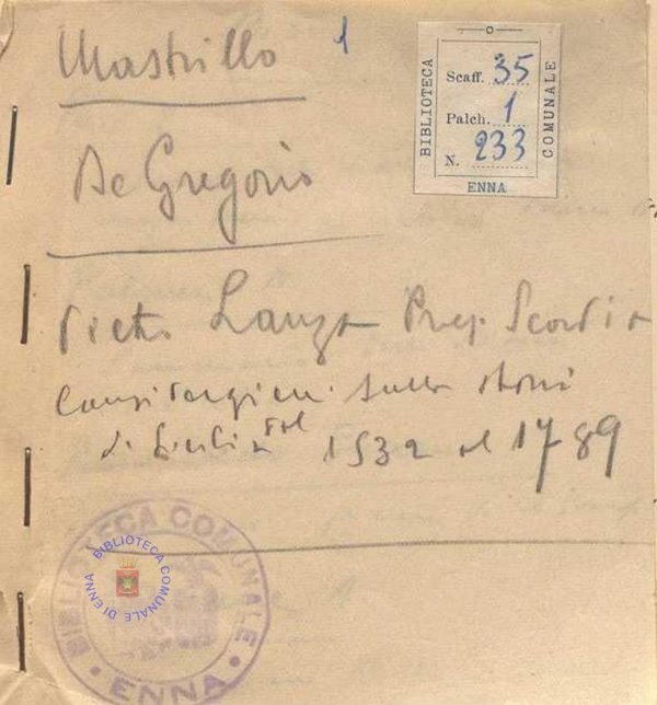 SEZ.SAV. 35.1.233 - APPUNTI. NINO SAVARESE