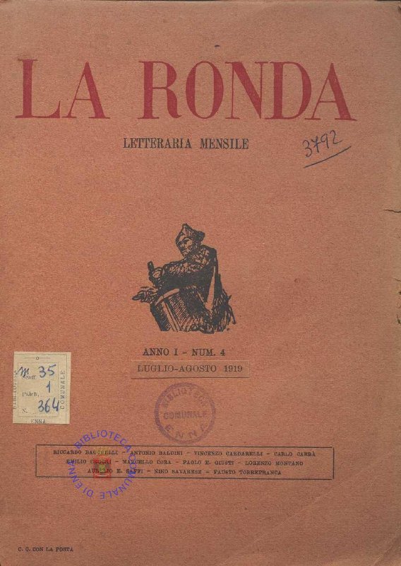 SEZ.SAV. 35.1.364 - LA RONDA, RIVISTA CON AUTORE, TRA GLI ALTRI, NINO SAVARESE.NUM. 4. 1939