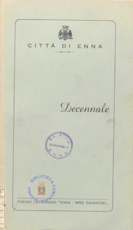SEZ.SAV. 33 - ISTITUZIONE PREMIO NINO SAVARESE-DECENNALE