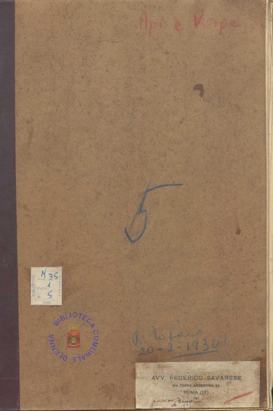 SEZ.SAV. M. 35.1.5 - API E VESPE. FEDERICO SAVARESE