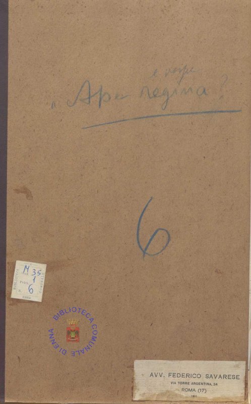 SEZ.SAV. M. 35.1.6 - API E VESPE. FEDERICO SAVARESE