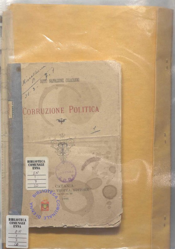 EN.1.7.20-37 - NAPOLEONE COLAJANNI, LETTERE, LIBRI, RIVISTE