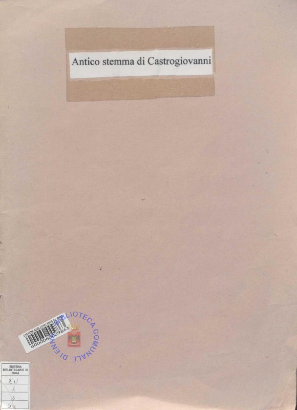 EN.1.3.54 - ETTORE LIBORIO FALAUTANO. ANTICO STEMMA DI CASTROGIOVANNI