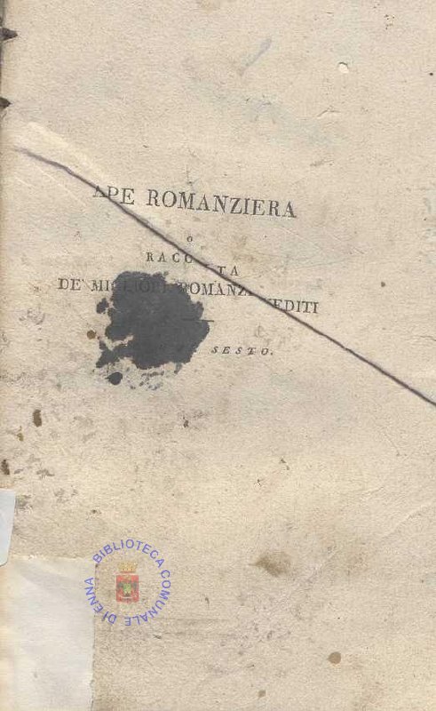 C.M. 20. F. 16 - LA ROMANZIERA O RACCOLTA DE’ MIGLIORI ROMANZI INEDITI. AUGUSTO LA FONTAINE. 1826