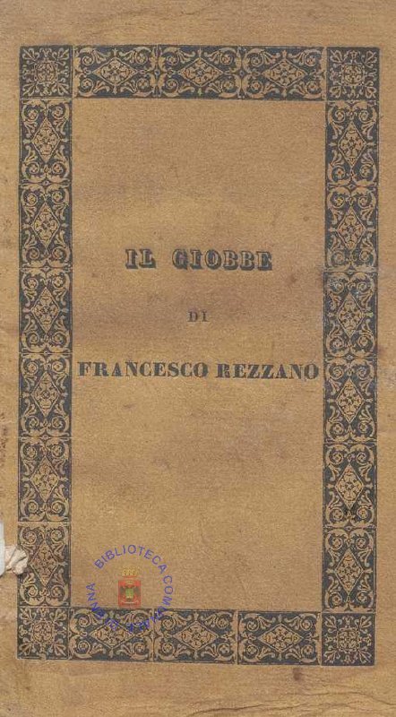 C.M. 20. F. 17 - IL GIOBBE DI FRANCESCO REZZANO.1829