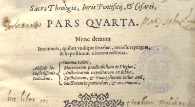 SUMMA SACRA THEOLOGIAE, IURIS PONTIFICIJ,& CAESAREI, PARS PRIMA. SANT’ANTONINO PIEROZZI,ARCIVESCOVO DI FIRENZE