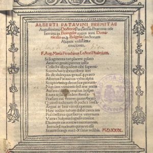 C.36.1.9 - SERMONI PER LA QUARESIMA, ALBERTO DA PADOVA