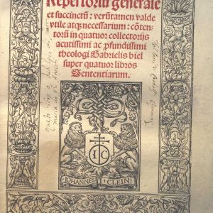 C.36.2.11 - REPERTORIUM GENERALE ET SUCCINCTU (COMMENTO AI QUATTRO LIBRI DELLR SENTENZE DI PIETRO LOMBARDO)