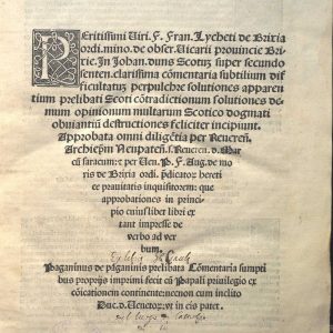 C.36.2.2 - COMMENTARIA FRANCISCUS P. LYCHETUS 1517