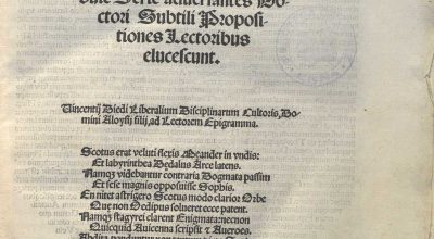 SECTIO SEPTIMA ERPOSITARUM AUCTORITATUM THEOLOGICARUM AC PERIPATETICARUM DOCTORE SUBTILI DUAS IN PARTES DIDTRIBUITA