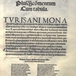 C.36.2.9 -PLUSCOMMENTUM CUM TABULA, TURISANUS AL MICROTECHNE DI GALENO