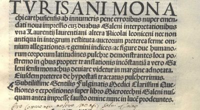 PLUSCOMMENTUM CUM TABULA, TURISANUS AL MICROTECHNE DI GALENO