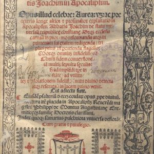 C.36.3.4 - EXPOSITIO IN APOCALYPSIM ,GIOACCHINO FIORE