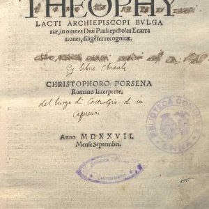 C.36.3.7 - THEOPHY, CHRISTOPHORO PORSENA