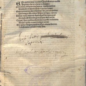 C.36.3.8 - FRATE GIOVANNI DIDINO DI VALENCIA DELL’ORDINE DEI PREDICATORI DOMENICANI, TESTO RELIGIOSO SU GIOVANNI CRISOSTOMO