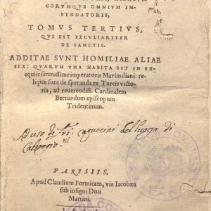 C.37.1.4 - HOMILIA. D.IOANNIS ECKII. TOMUS TERTIUS