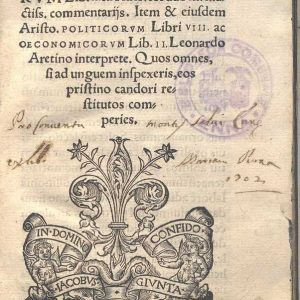 C.37.1.7 - ARISTOTELIS ETHICORUM. LEONARDO BRUNI D'AREZZO. 1542