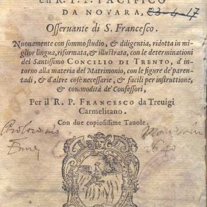 C.37.2.12 - SOMMA PACIFICA. R.P.F. PACIFICO DA NOVARA. 1570