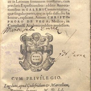 C.37.3.1 - LIBER PROGNOSTICORUM. CH DE VEGA. 1551