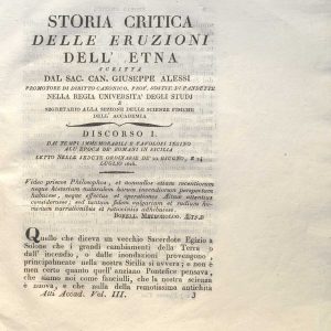CM.18.6.22 - STORIA CRITICA DELLE ERUZIONI DELL’ETNA CAN.ALESSI G