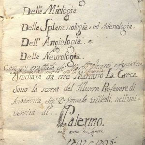 Cm.Ms.B.6 - LA GRECA MARIANO, ANATOMI. VOL.2