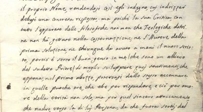 ESAME APOLOGETICO CHE PER SOLO AMORE DELLA VERITà INTRAPRENDE UN NOVELLO CANDIDATO