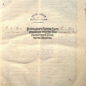 Inc.35.C.15 - THOMUS DE AQUINO, SUMMA THEOLOGIAE. VENEZIA 1497