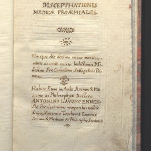 MS 35.A.3 - Disceptationes Maedicae