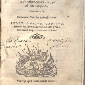 C.37.1.17 - DE LUMBRICIS ALVUM OCCUPANTIBUS. HIERONYMUS GABUCINUS. 1547