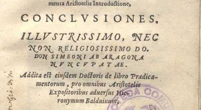 C.34.2.10 – SUPER PORPHYRII ET PRAEDICA CONCLUSIONES E APOLOGIA. MICHAELIS CALVI ET SALONIAE. 1575