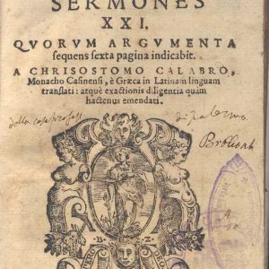 C.34.2.12 - SERMONI DI SAN DOROTEO DI GAZA. CRISOSTOMO CALABRO.1595