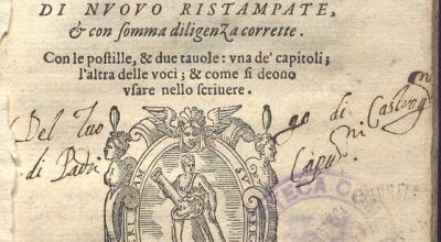 C.34.2.14 – I QUATTRO LIBRI DELLE OSSERVAZIONI. M. LODOVICO DOLCE. 1575