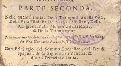 C.34.2.25 – IMAGINE DELLA VITA CRISTIANA OVVERO DIALOGHI MORALI. PARTE 2.  R.P.F. HETTOR PINTO. 1595
