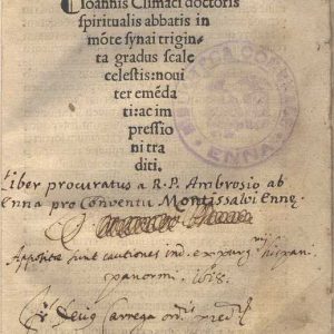 C.34.3.10 - IN MONTE SYNAI. CLIMACO G. 1518