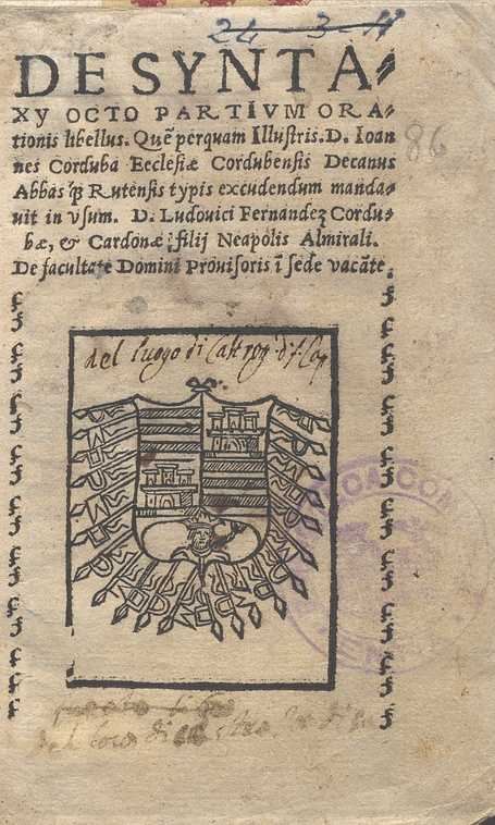 C.34.3.15 – DE SINTAXY. J. CORDOVA. 1558