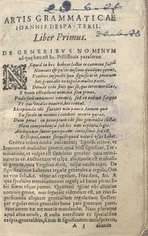 C.34.3.16 – ARTIS GRAMMATICAE. JOANNES DESPARTERIUS. 1527